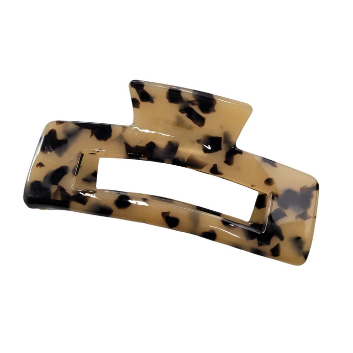 Marbled Rectangle Claw Hair Clip (Leopard)
