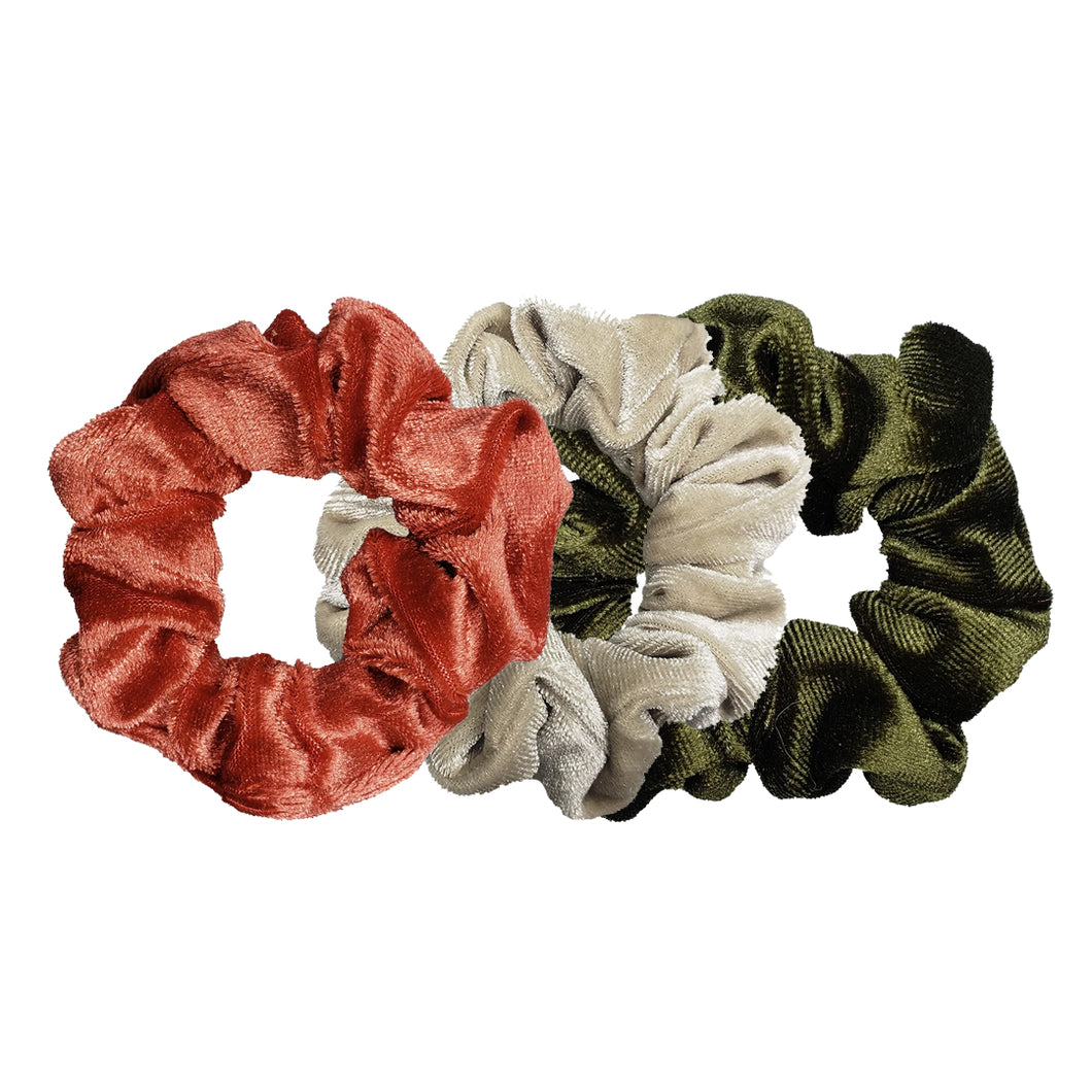 Luxe Velvet Scrunchie 3-Pack (Peachy Pistachio Gelato)