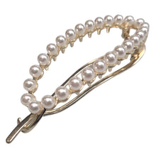Radiance - Pasador de pelo ovalado de metal (perla)