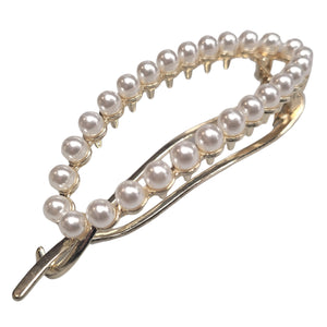Radiance - Metal Oval Hair Clip (Pearl)