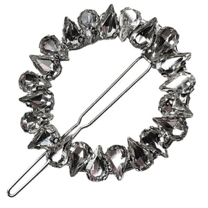 Sky Wheel Metal Crystal Hair Clip (Silver)