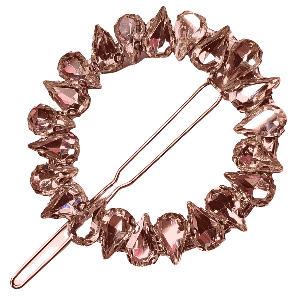Sky Wheel Metal Crystal Hair Clip (Pink)
